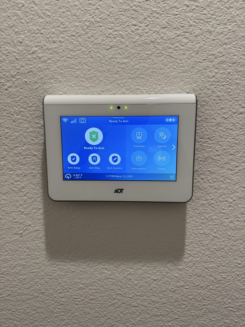 ADT touchscreen panel, freshly installed