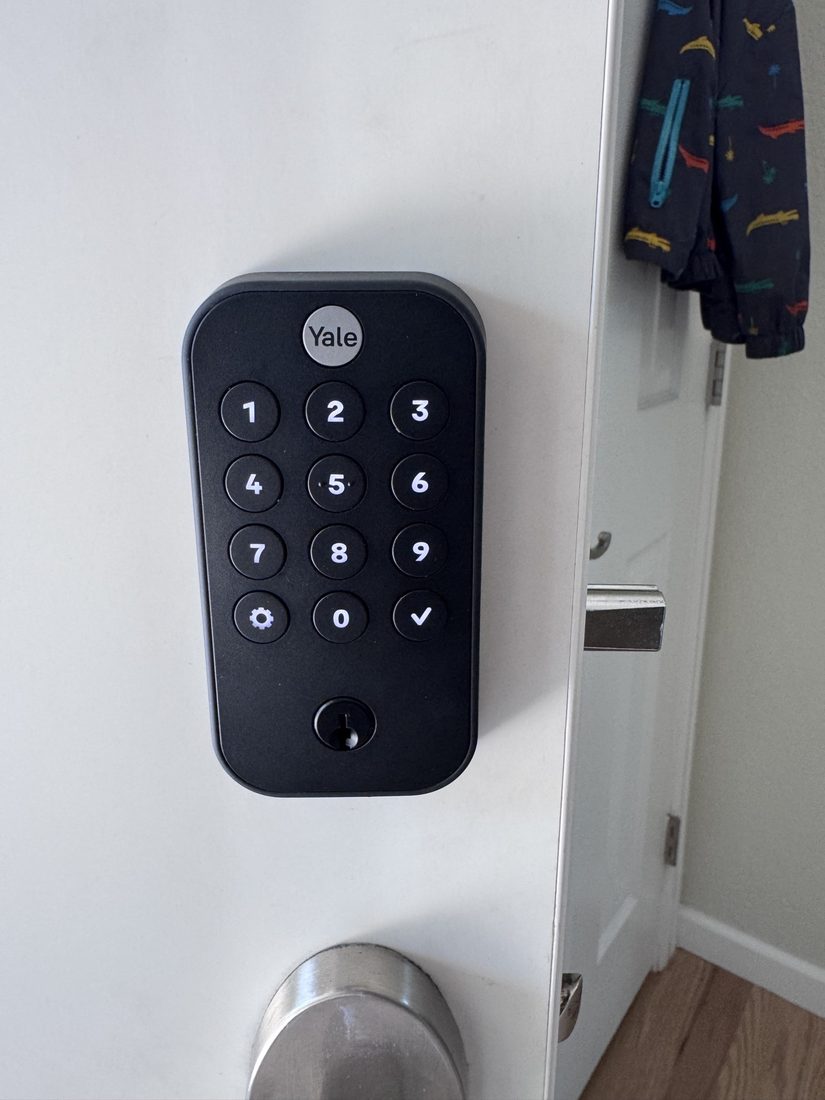 Yale smart lock installed on a front door